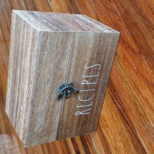 Rae Dunn Farmhouse Wood Recipe Box